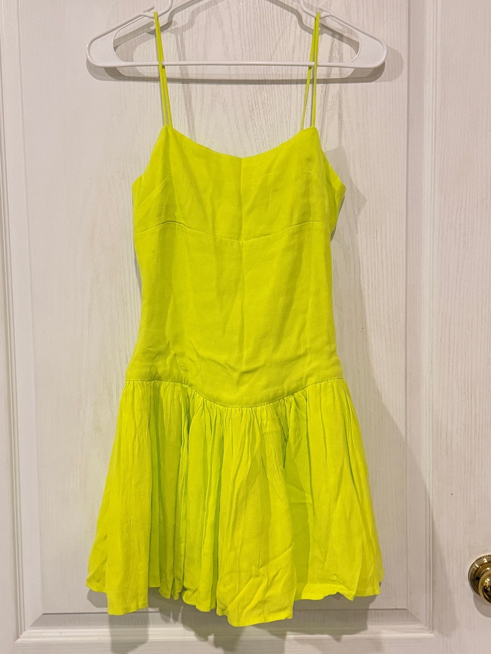 Olivaceous Neon Yellow Spaghetti Strap Casual Dress